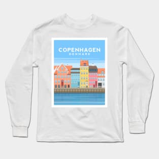 Copenhagen Canal Houses, Denmark Long Sleeve T-Shirt